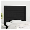 Image de Hoofdbord met randen 103x16x118/128 cm stof zwart3119712