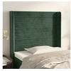 Image de Hoofdbord met randen 93x16x118/128 cm fluweel donkergroen3119759