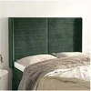 Image de Hoofdbord met randen 147x16x118/128 cm fluweel donkergroen3119771