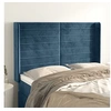 Image de Hoofdbord met randen 147x16x118/128 cm fluweel donkerblauw3119772