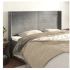 Image de Hoofdbord met randen 183x16x118/128 cm fluweel lichtgrijs3119780