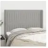 Image de Hoofdbord met randen 147x16x118/128 cm stof lichtgrijs3119816
