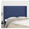 Image de Hoofdbord met randen 147x16x118/128 cm stof blauw3119822