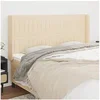 Image de Hoofdbord met randen 183x16x118/128 cm stof cràmekleurig3119837