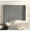 Image de Hoofdbord met randen 83x16x118/128 cm fluweel lichtgrijs3119848