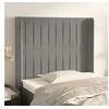 Image de Hoofdbord met randen 93x16x118/128 cm fluweel lichtgrijs3119854