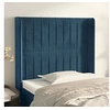Image de Hoofdbord met randen 103x16x118/128 cm fluweel donkerblauw3119864