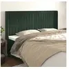 Image de Hoofdbord met randen 163x16x118/128 cm fluweel donkergroen3119875