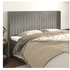 Image de Hoofdbord met randen 203x16x118/128 cm fluweel lichtgrijs3119884