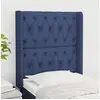 Image de Hoofdbord met randen 83x16x118/128 cm stof blauw3119896