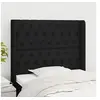 Image de Hoofdbord met randen 103x16x118/128 cm stof zwart3119908