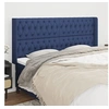 Image de Hoofdbord met randen 203x16x118/128 cm stof blauw3119944
