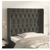 Image de Hoofdbord met randen 93x16x118/128 cm fluweel donkergrijs3119953