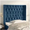 Image de Hoofdbord met randen 93x16x118/128 cm fluweel donkerblauw3119956