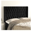 Image de Hoofdbord met randen 147x16x118/128 cm fluweel zwart3119966