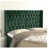 Image de Hoofdbord met randen 163x16x118/128 cm fluweel donkergroen3119973