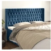 Image de Hoofdbord met randen 203x16x118/128 cm fluweel donkerblauw3119986
