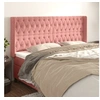 Image de Hoofdbord met randen 203x16x118/128 cm fluweel roze3119987