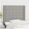 Image de Hoofdbord met randen 83x16x118/128 cm stof lichtgrijs3119988