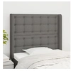 Image de Hoofdbord met randen 83x16x118/128 cm stof donkergrijs3119989