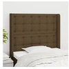 Image de Hoofdbord met randen 83x16x118/128 cm stof donkerbruin3119991