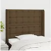Image de Hoofdbord met randen 93x16x118/128 cm stof donkerbruin3119999