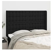 Image de Hoofdbord met randen 147x16x118/128 cm stof zwart3120014