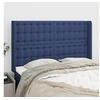 Image de Hoofdbord met randen 147x16x118/128 cm stof blauw3120018