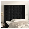 Image de Hoofdbord met randen 93x16x118/128 cm fluweel zwart3120052