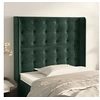 Image de Hoofdbord met randen 93x16x118/128 cm fluweel donkergroen3120053