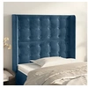 Image de Hoofdbord met randen 93x16x118/128 cm fluweel donkerblauw3120054