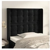 Image de Hoofdbord met randen 103x16x118/128 cm fluweel zwart3120058