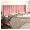 Image de Hoofdbord met randen 183x16x118/128 cm fluweel roze3120079
