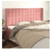Image de Hoofdbord met randen 203x16x118/128 cm fluweel roze3120085