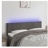 Image de Tête de lit à LED Gris foncé 144x5x78 88 cm Velours