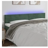 Image de Hoofdbord LED 180x5x78/88 cm fluweel donkergroen3121395