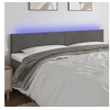 Image de Hoofdbord LED 200x5x78/88 cm fluweel donkergrijs3121399