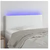 Image de Tête de lit à LED Blanc 100x5x78 88 cm Similicuir