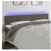 Image de Hoofdbord LED 180x5x78/88 cm fluweel donkergrijs3121533