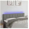 Image de Hoofdbord LED 144x5x78/88 cm stof donkergrijs3121611