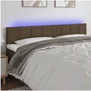 Image de Hoofdbord LED 160x5x78/88 cm stof donkerbruin3121621