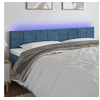 Image de Hoofdbord LED 160x5x78/88 cm fluweel donkerblauw3121670