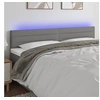 Image de Hoofdbord LED 180x5x78/88 cm stof donkergrijs3121767