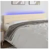 Image de Tête de Lit à LED Meuble de Chambre à Coucher Accessoire de Lit Double Tête de Cadre de Lit Intérieur Crème 180x5x78/88 cm Tissu