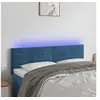 Image de Hoofdbord LED 144x5x78/88 cm fluweel donkerblauw3121804