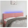 Image de Hoofdbord LED 144x5x78/88 cm fluweel roze3121805