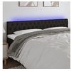 Image de Hoofdbord LED 180x7x78/88 cm stof zwart3121964