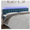 Image de Tête de lit à LED Bleu foncé 200x5x78 88 cm Velours