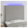 Image de Hoofdbord LED 80x5x118/128 cm stof lichtgrijs3122118