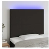 Image de Hoofdbord LED 90x5x118/128 cm stof zwart3122128